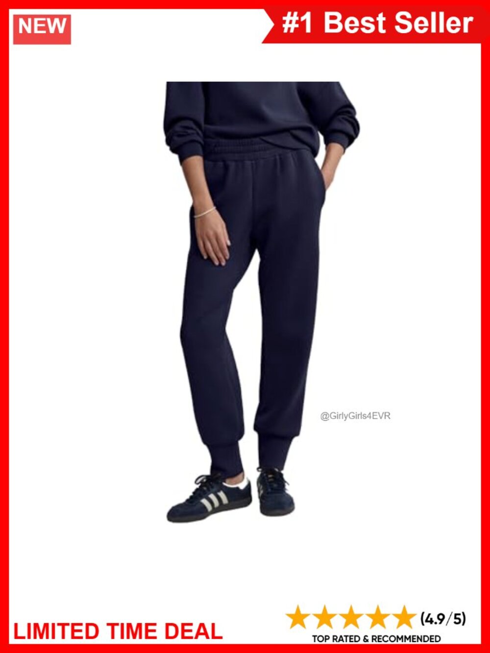 Slim Cuff Pants High Rise Skinny Stretch Tailored Pull On Casual